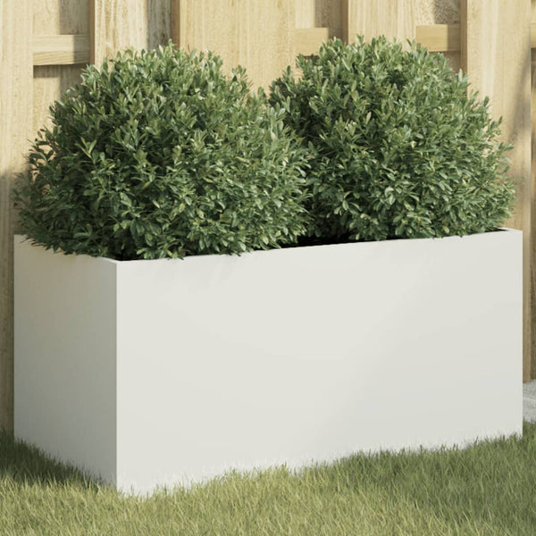 Weißer Blumenkasten Eusebie 62x30x29cm (Stahl)