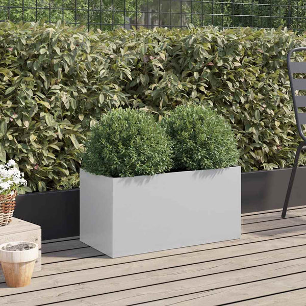 Blumenkasten Eusebie Silber 62x30x29cm (verzinkter Stahl)