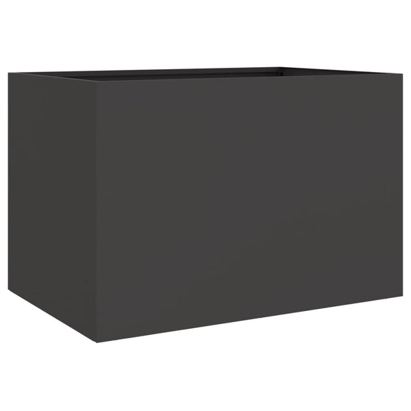 Schwarzer Blumenkasten Eusebie 62x40x39cm (kaltgewalzter Stahl)