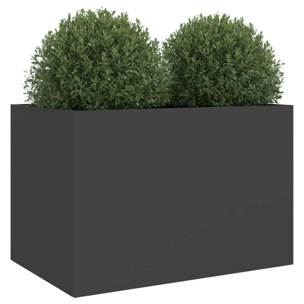 Schwarzer Blumenkasten Eusebie 62x40x39cm (kaltgewalzter Stahl)