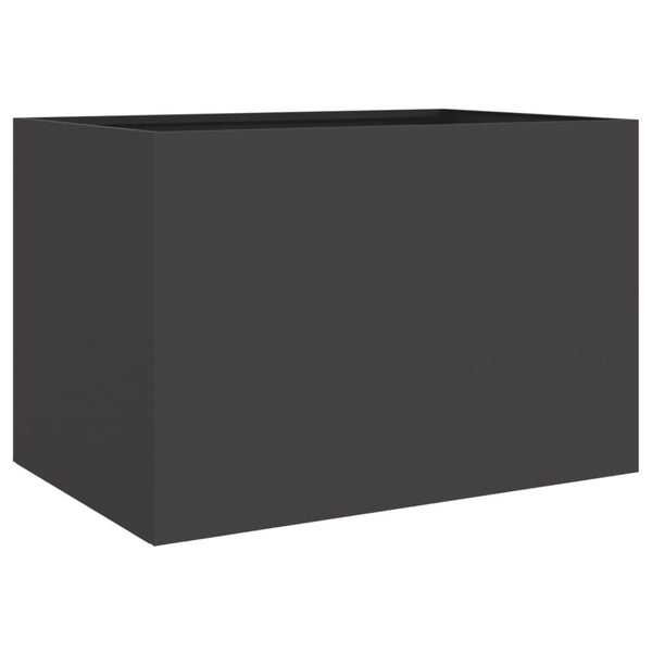 Schwarzer Blumenkasten Eusebie 62x40x39cm (kaltgewalzter Stahl)