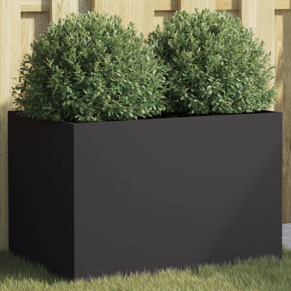 Schwarzer Blumenkasten Eusebie 62x40x39cm (kaltgewalzter Stahl)