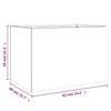Silberner Blumenkasten Eusebie 62x40x39cm (verzinkter Stahl)