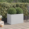 Silberner Blumenkasten Eusebie 62x40x39cm (verzinkter Stahl)