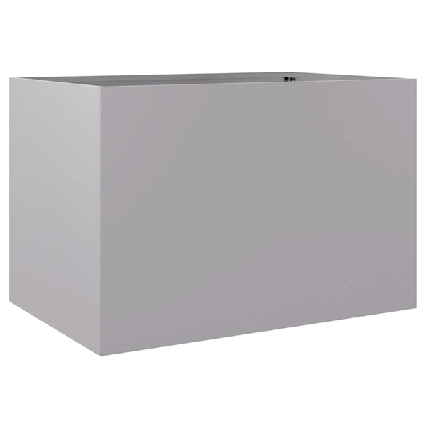 Silberner Blumenkasten Eusebie 62x40x39cm (verzinkter Stahl)