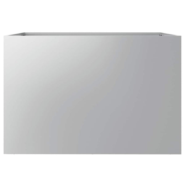Silberner Blumenkasten Eusebie 62x40x39cm (verzinkter Stahl)