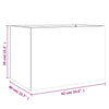 Silberner Blumenkasten Eusebie 62x40x39cm (verzinkter Stahl)