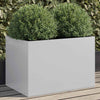Silberner Blumenkasten Eusebie 62x40x39cm (verzinkter Stahl)