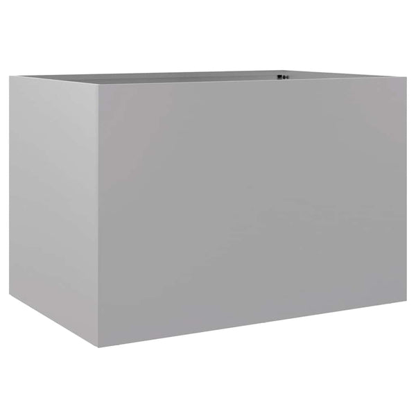 Silberner Blumenkasten Eusebie 62x47x46cm (verzinkter Stahl)