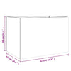Silberner Blumenkasten Eusebie 62x47x46cm (verzinkter Stahl)