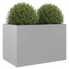 Silberner Blumenkasten Eusebie 62x47x46cm (verzinkter Stahl)