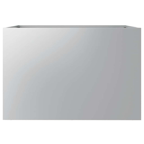 Silberner Blumenkasten Eusebie 62x47x46cm (verzinkter Stahl)