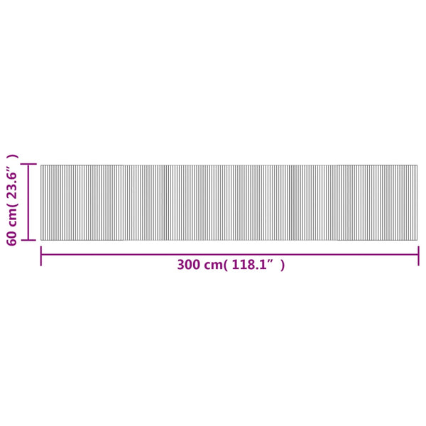 Brauner Teppich Rechteck Tatian 60x300cm (Bambus)