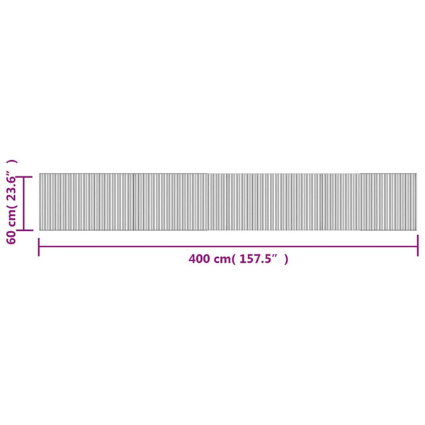 Dunkelbrauner Teppich rechteckig Tatian 60x400cm (Bambus)