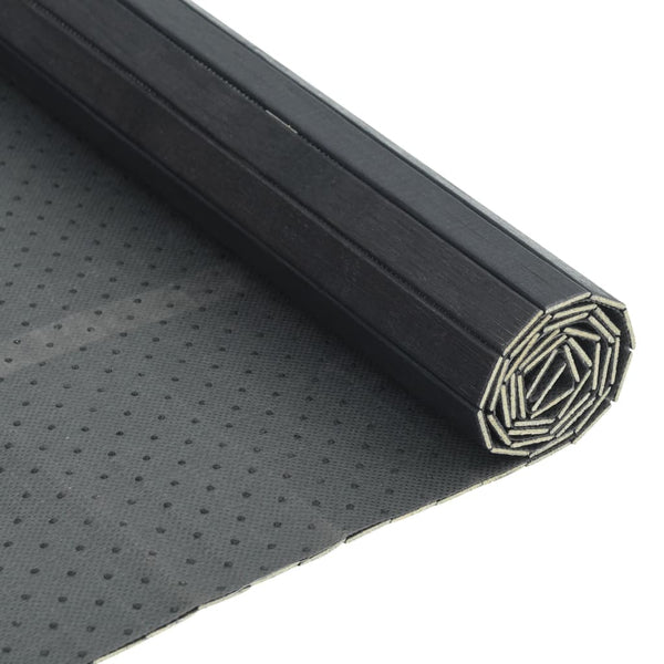 Grauer rechteckiger Teppich Tatian 60x500cm (Bambus)