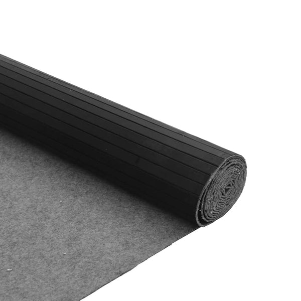 Schwarzer Teppich rechteckig Tatian 80x500cm (Bambus)