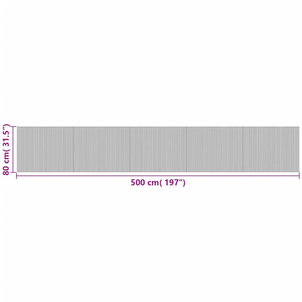 Schwarzer Teppich rechteckig Tatian 80x500cm (Bambus)