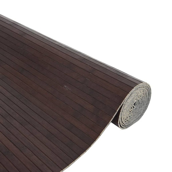 Dunkelbrauner Teppich Rechteck Tatian 80x500cm (Bambus)