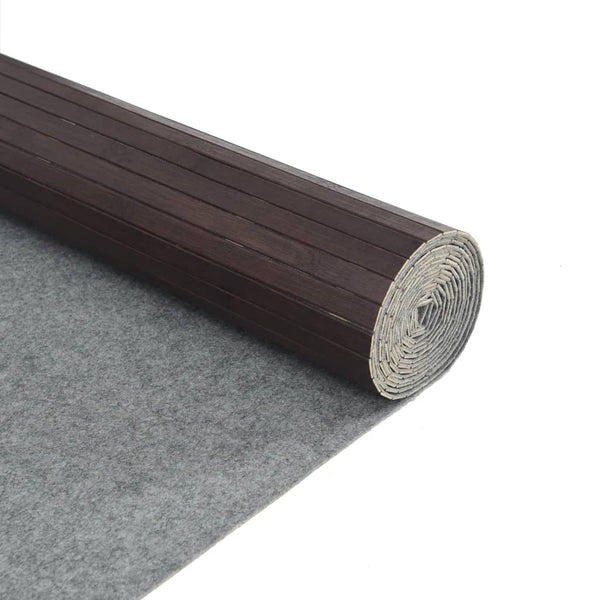 Dunkelbrauner Teppich Rechteck Tatian 80x500cm (Bambus)