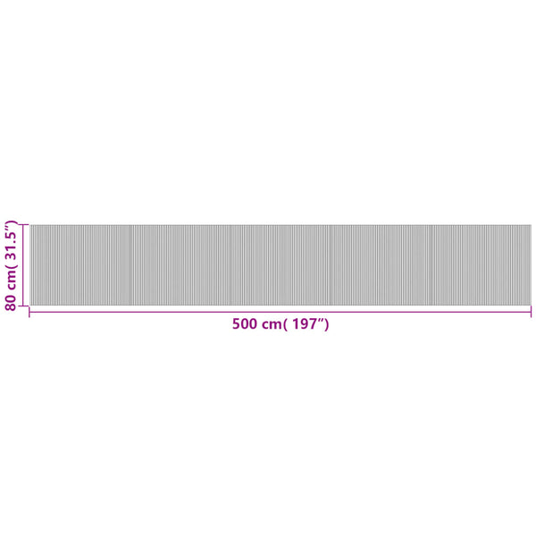 Dunkelbrauner Teppich Rechteck Tatian 80x500cm (Bambus)