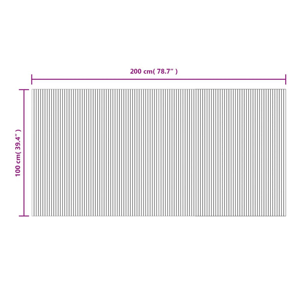 Dunkelbrauner Teppich Rechteck Tatian 100x200cm (Bambus)