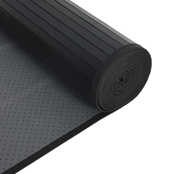 Schwarzer rechteckiger Teppich Gemaladin 60x500cm (Bambus)