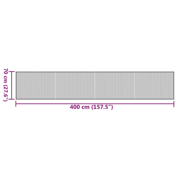 Tummanruskea matto suorakaide Gemaladin 70x400cm (bambu)