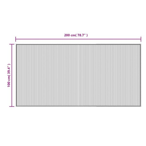 Tummanruskea matto suorakaide Gemaladin 100x200cm (bambu)