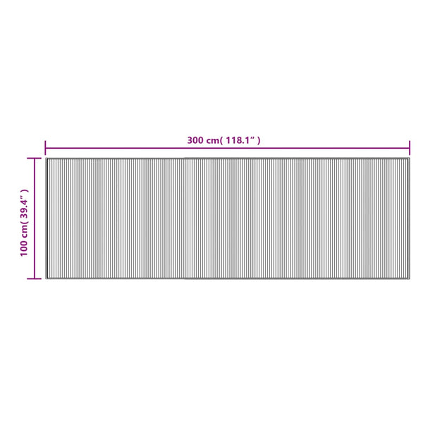 Tummanruskea matto suorakaide Gemaladin 100x300cm (bambu)