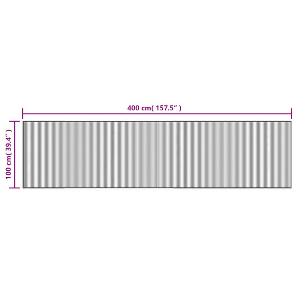 Harmaa matto suorakaide Gemaladin 100x400cm (bambu)