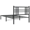 Schwarzes Metallbettgestell mit Kopfteil Pag 90x200cm