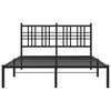 Schwarzes Metallbettgestell mit Kopfteil Pag 120x190cm