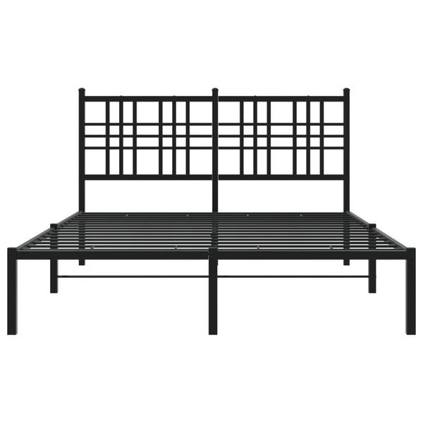 Schwarzes Metallbettgestell mit Kopfteil Pag 120x190cm