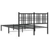 Schwarzes Metallbettgestell mit Kopfteil Pag 120x190cm