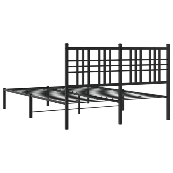 Schwarzes Metallbettgestell mit Kopfteil Pag 120x190cm