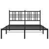 Schwarzes Metallbettgestell mit Kopfteil Pag 135x190cm