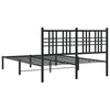 Schwarzes Metallbettgestell mit Kopfteil Pag 135x190cm