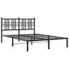 Schwarzes Metallbettgestell mit Kopfteil Pag 140x190cm