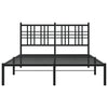 Schwarzes Metallbettgestell mit Kopfteil Pag 140x190cm