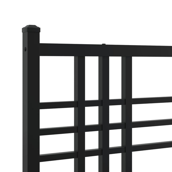 Schwarzes Metallbettgestell mit Kopfteil Pag 140x190cm