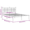 Schwarzes Metallbettgestell mit Kopfteil Pag 140x190cm