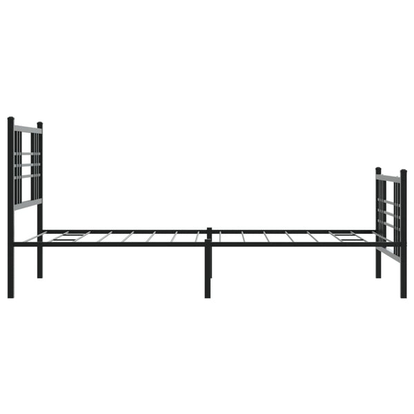 Bettgestell Pag aus schwarzem Metall mit Kopfteil und Fußteil, 107x203cm