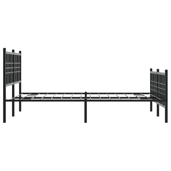 Schwarzer Metallbettrahmen mit Kopfteil Pag 137x190cm