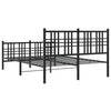 Schwarzer Metallbettrahmen mit Kopfteil Pag 137x190cm