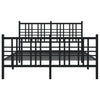 Schwarzes Metallbettgestell mit Kopfteil Pag 140x190cm