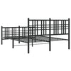 Schwarzes Metallbettgestell mit Kopfteil Pag 140x190cm