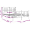 Schwarzes Metallbettgestell mit Kopfteil Pag 140x190cm