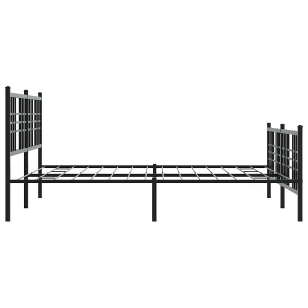 Schwarzes Metallbettgestell mit Kopfteil und Fußteil Pag 150x200cm