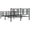 Schwarzes Metallbettgestell mit Kopfteil und Fußteil Pag 150x200cm
