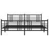 Schwarzes Metallbettgestell mit Kopfteil Pag 183x213cm